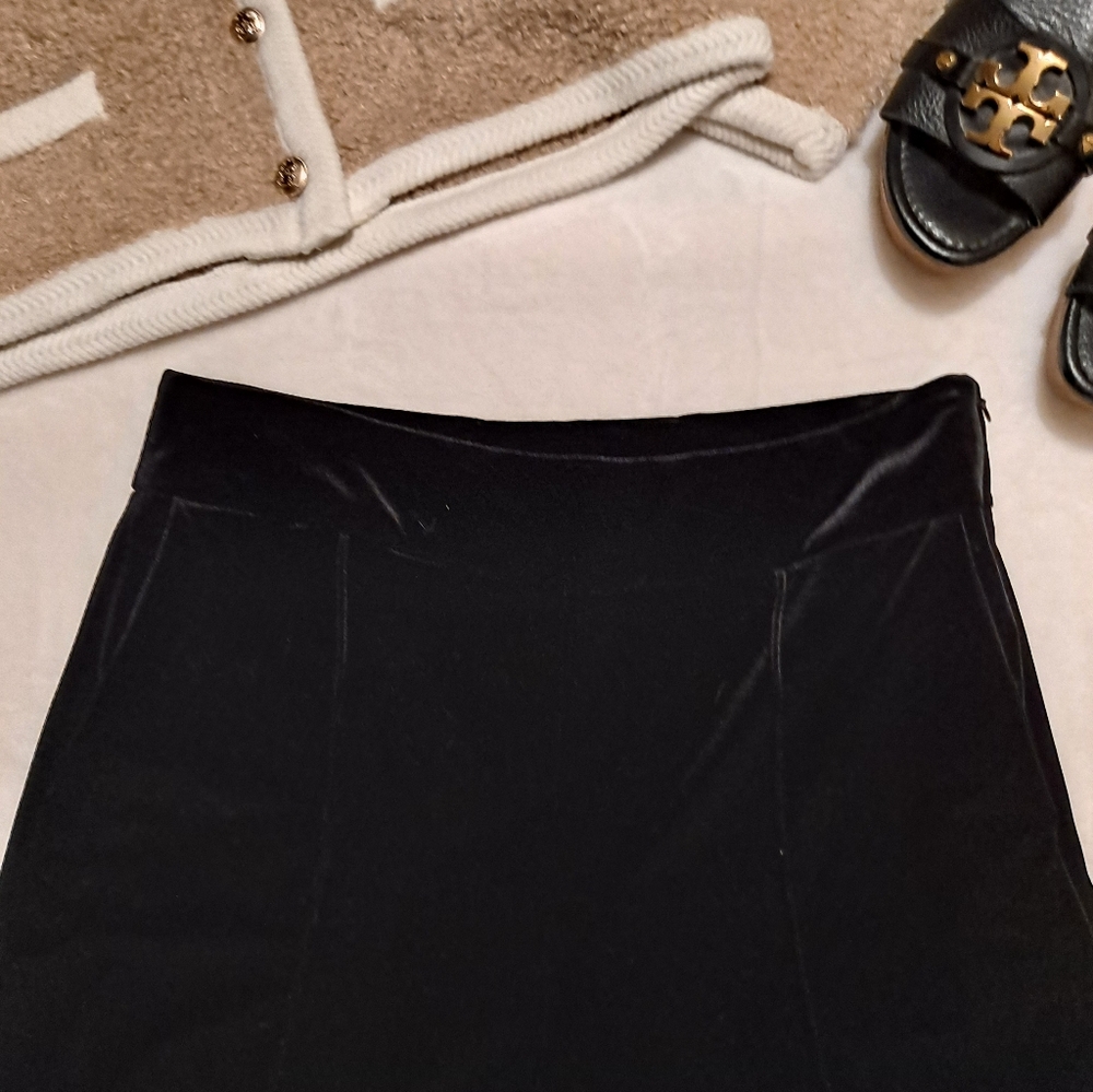 INC International Concepts Black Velvet Wide Leg Trousers